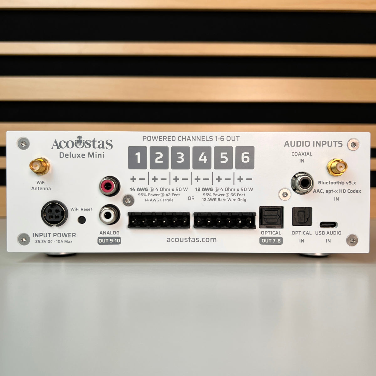 Acoustas AC650 DSP Amplifier - Deluxe Mini Edition in Snow White