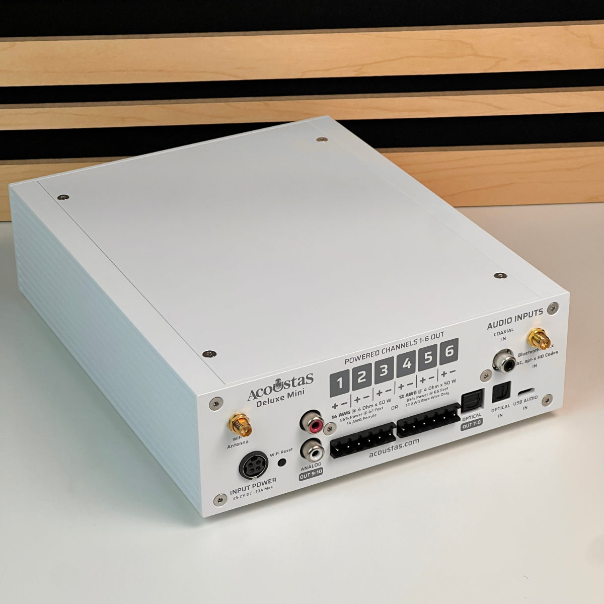 Acoustas AC650 DSP Amplifier - Deluxe Mini Edition in Snow White